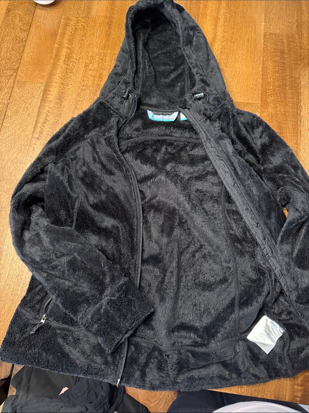 Free Country Black Plush Hooded Puffer Jacket
